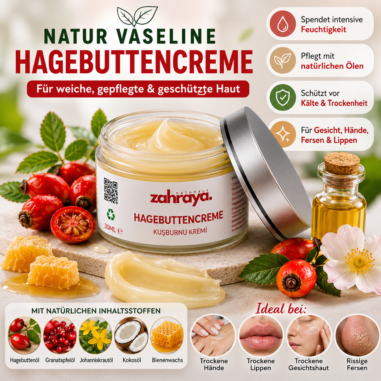 Hagebuttencreme • Naturvaseline • 30ml